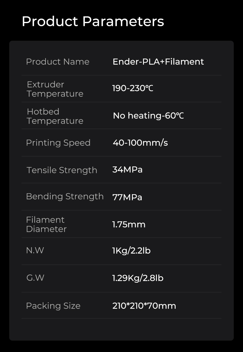 Ender-PLA+ 1.75mm 1Kg Creality - Imagen 8